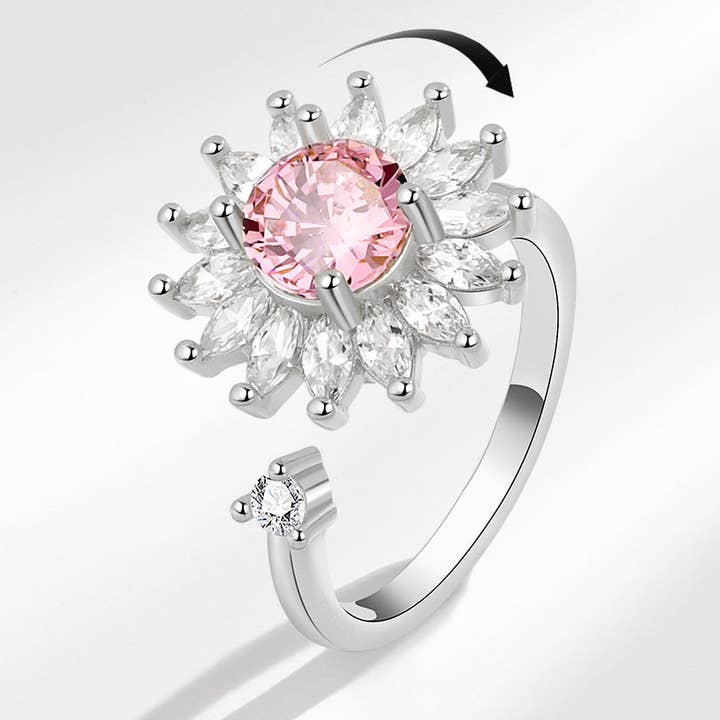 Sunflower Anxiety Fidget Spinnerring aus massivem Kupfer für den Großhandel von Perimade & Co. LLC