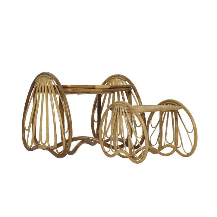 Handmade Rattan Stool and Plant Stand for wholesale by Amara