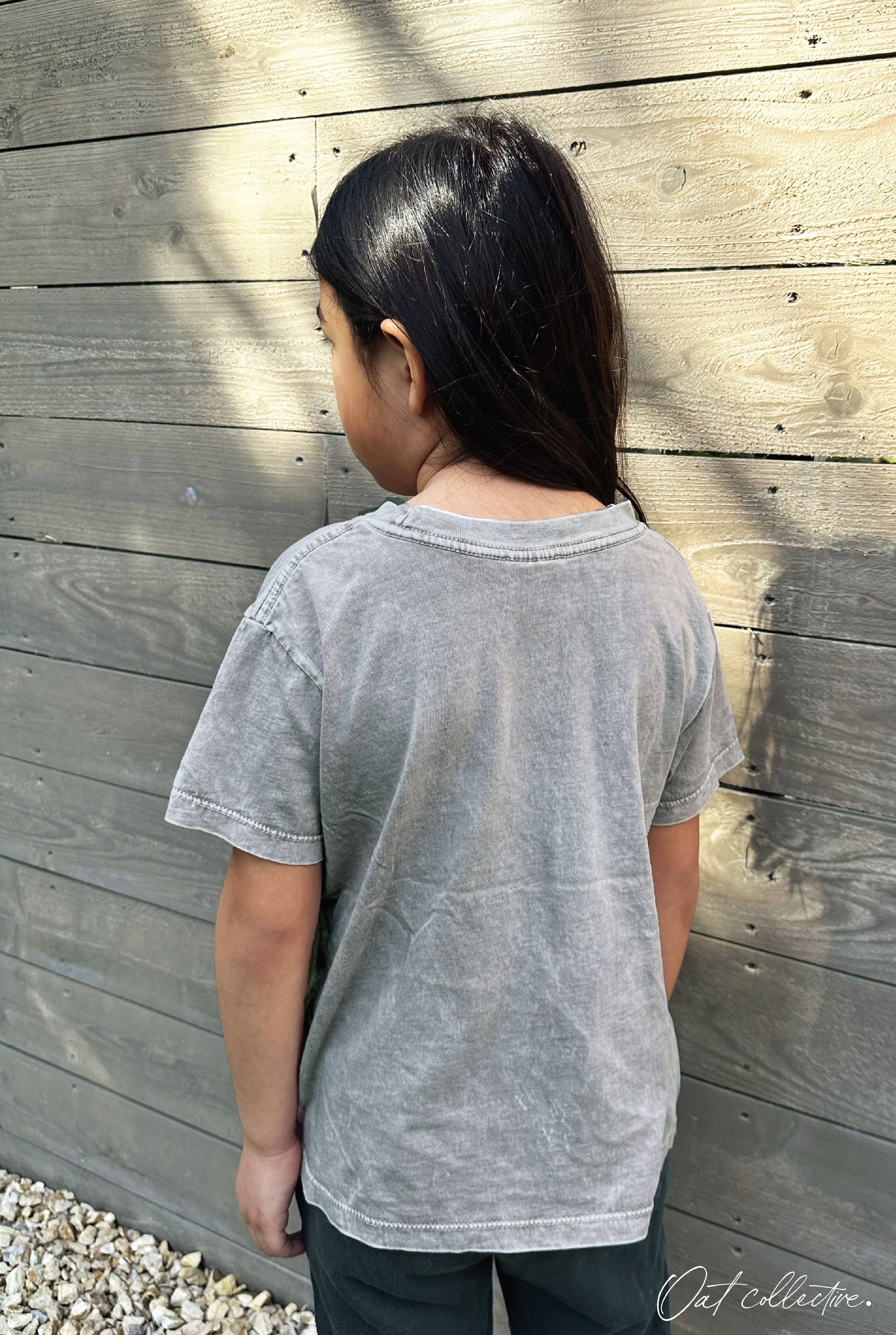 OAT COLLECTIVE - Wholesale Screen Printed T-Shirt - Kids - LIL SIS Toddler Washed Graphic Top4