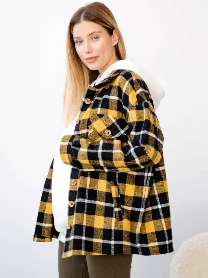 Maternity Oversized Checkered Shirt 4368222 for wholesale by Maternity Clothing