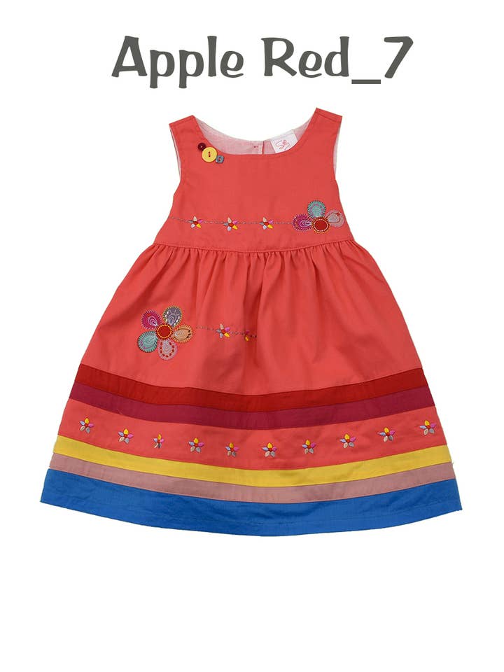 SISSYMINI - Wholesale Dress - Kids - Toddlers & Girls Soft Cotton Applique Dress | 878-SS2319