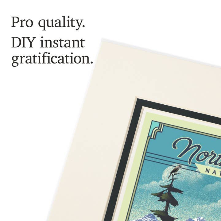 Lantern Press - Wholesale Art Print - MATTED PRINTS North Cascades National Park Lithograph4