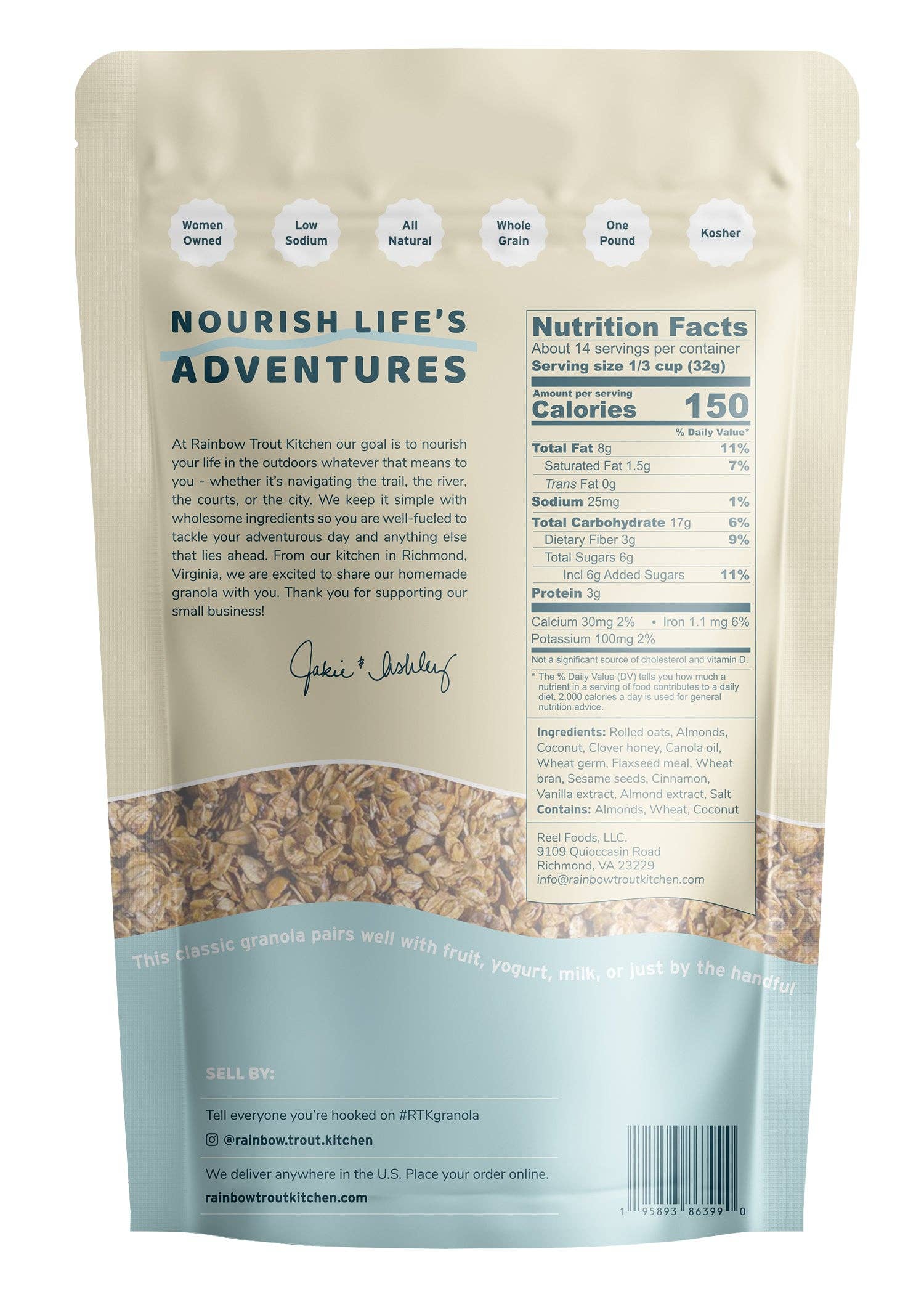 Rainbow Trout Kitchen - Wholesale Granola - Rainbow Trout Kitchen Classic Granola, 16 oz.2