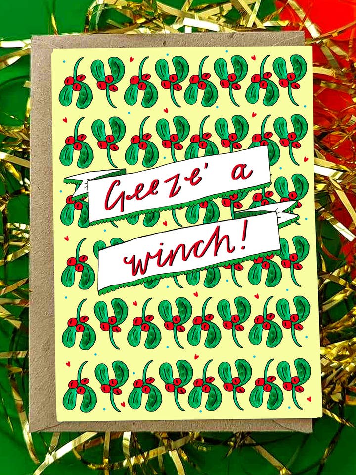 Geez' a Winch! Christmas Card PACK OF 6 for wholesale by Claire Barclay Draws