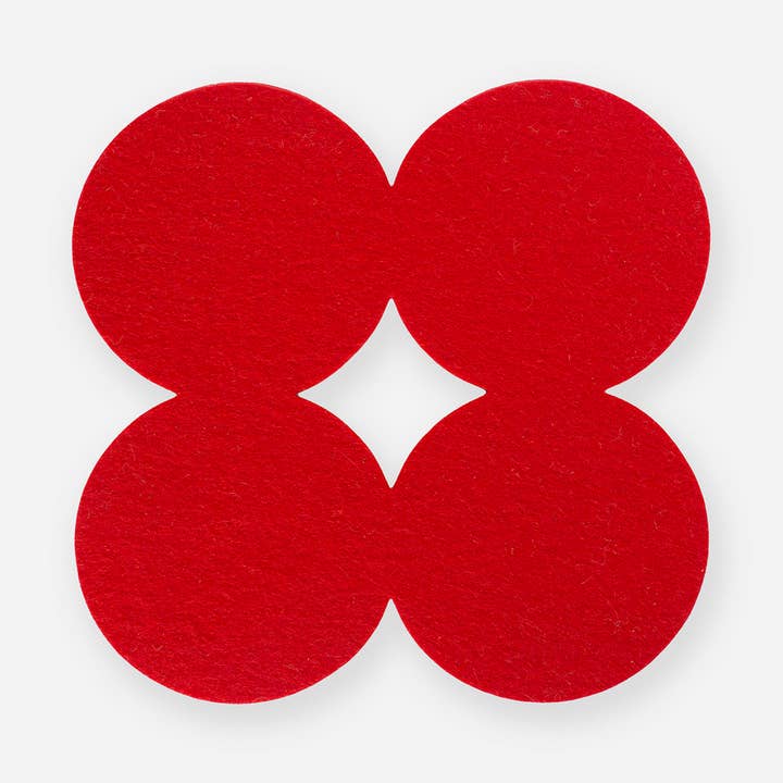 Dessous de plat Cercles Modernes - Feutre de laine 100% épaisseur 5 mm, 20 cm x 20 cm pour la vente par Lion Looms