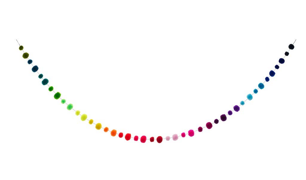PomPom Galore - Wholesale Slingers - Regenboog slinger met pompons in verschillende kleuren4