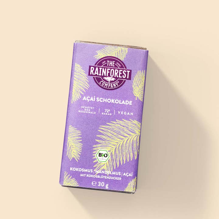 Organic açaí chocolate almond with coconut blossom sugar for wholesale by The Rainforest Company