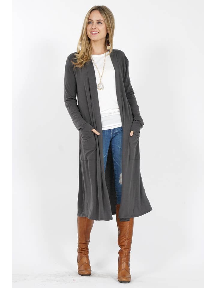 42POPS - Wholesale Cardigan - Women's - ",,...._ Open cardigan w/ slouchy pockets6