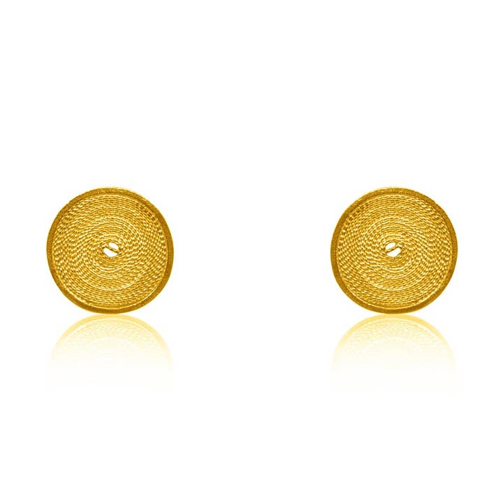 AMA GOLD EXTRA SMALL STUD EARRINGS FILIGREE for wholesale by Olmox - Fine Filigree Jewelry