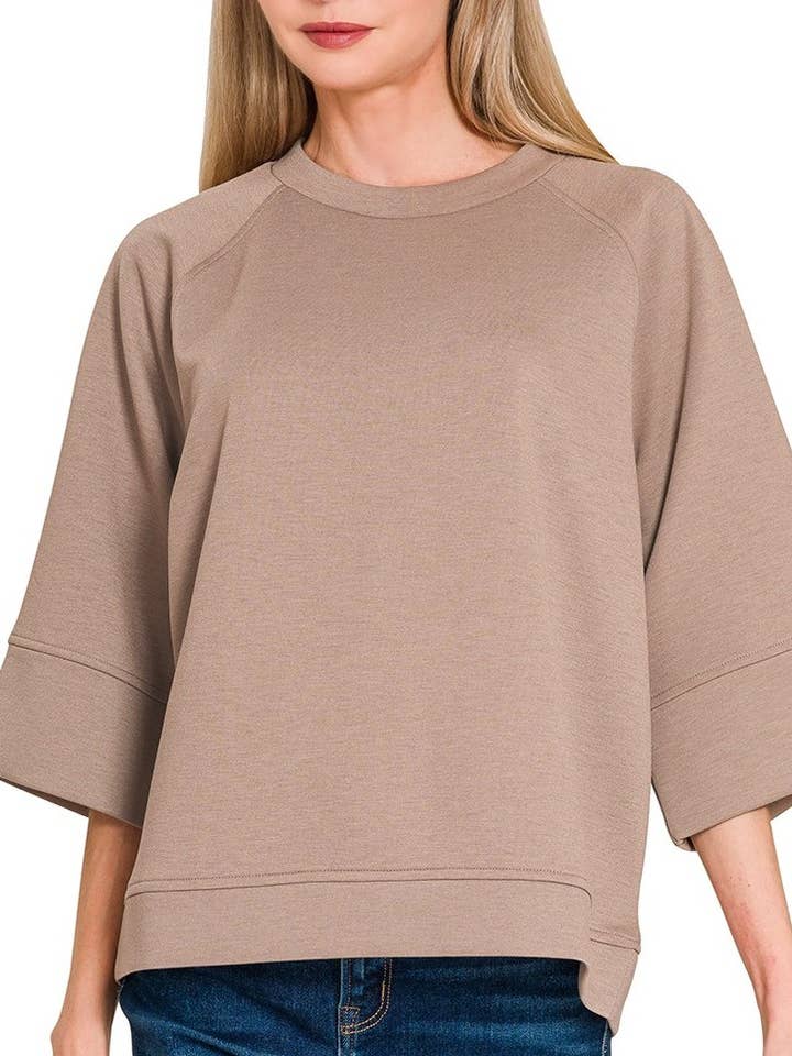 Scuba 3/4 Sleeve Pullover for wholesale by Vanilla Monkey