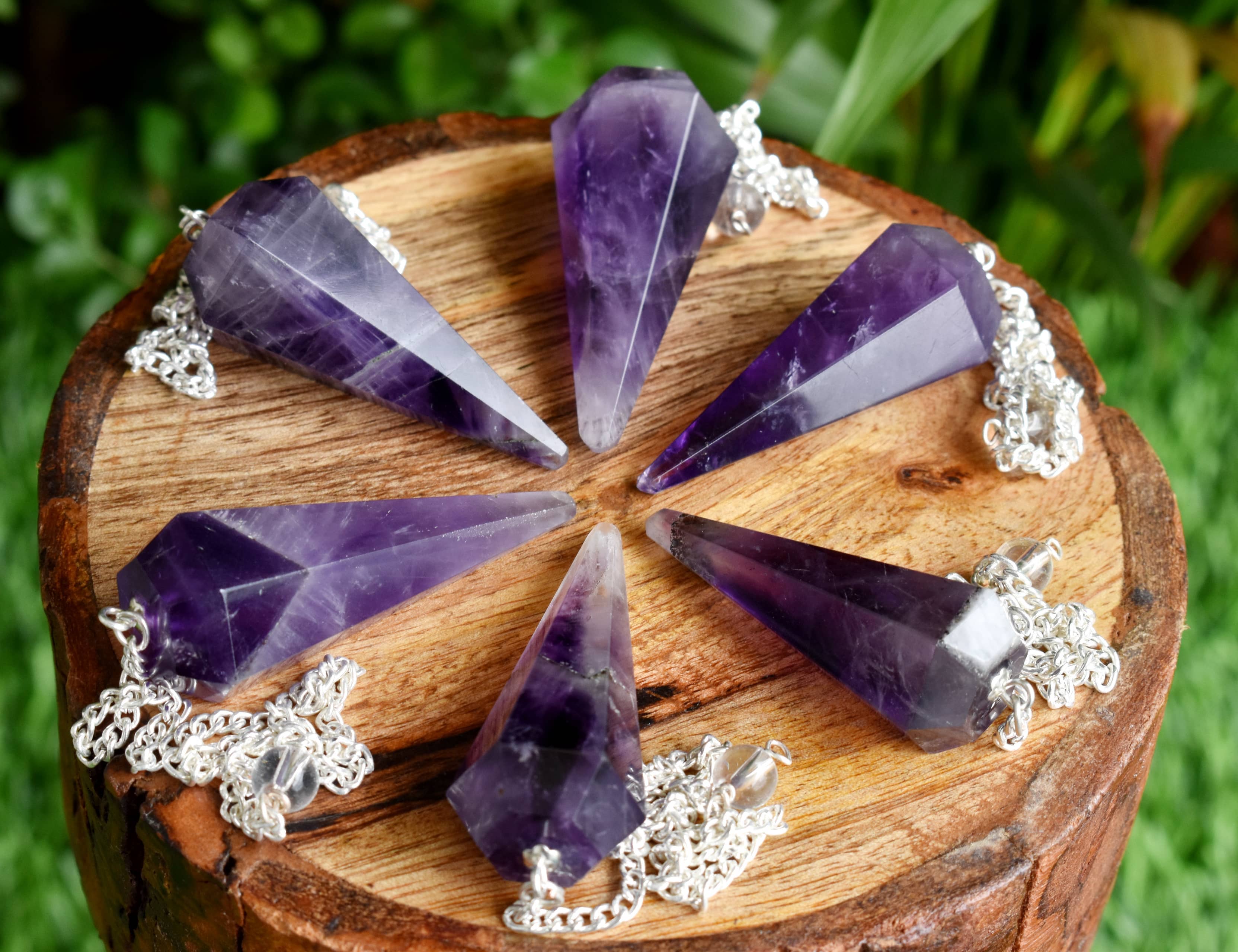 Soothing Crystals - Wholesale Spiritual Stone/Crystal - Dowsing Pendulum | Amethyst | Faceted Crystal Pendulum15
