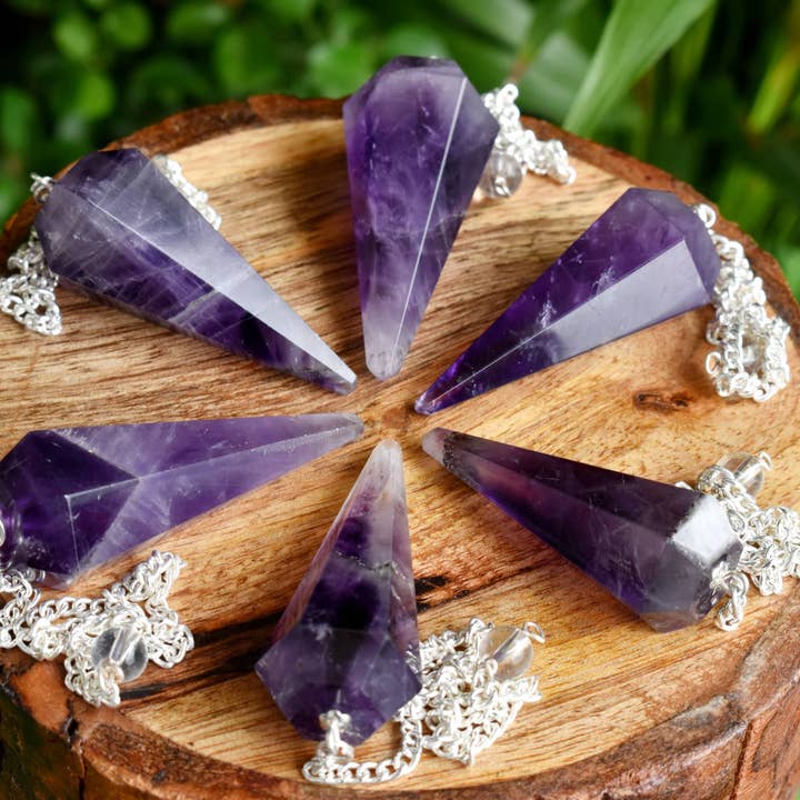 Soothing Crystals - Wholesale Spiritual Stone/Crystal - Dowsing Pendulum | Amethyst | Faceted Crystal Pendulum15