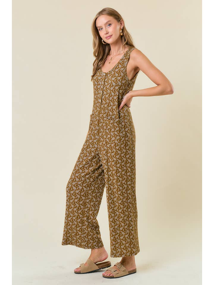 Doe and Rae - Vente Combinaison – femme - COMBINAISON BOUTONNÉE SUR LE DEVANT AVEC POCHES - 27018R-17