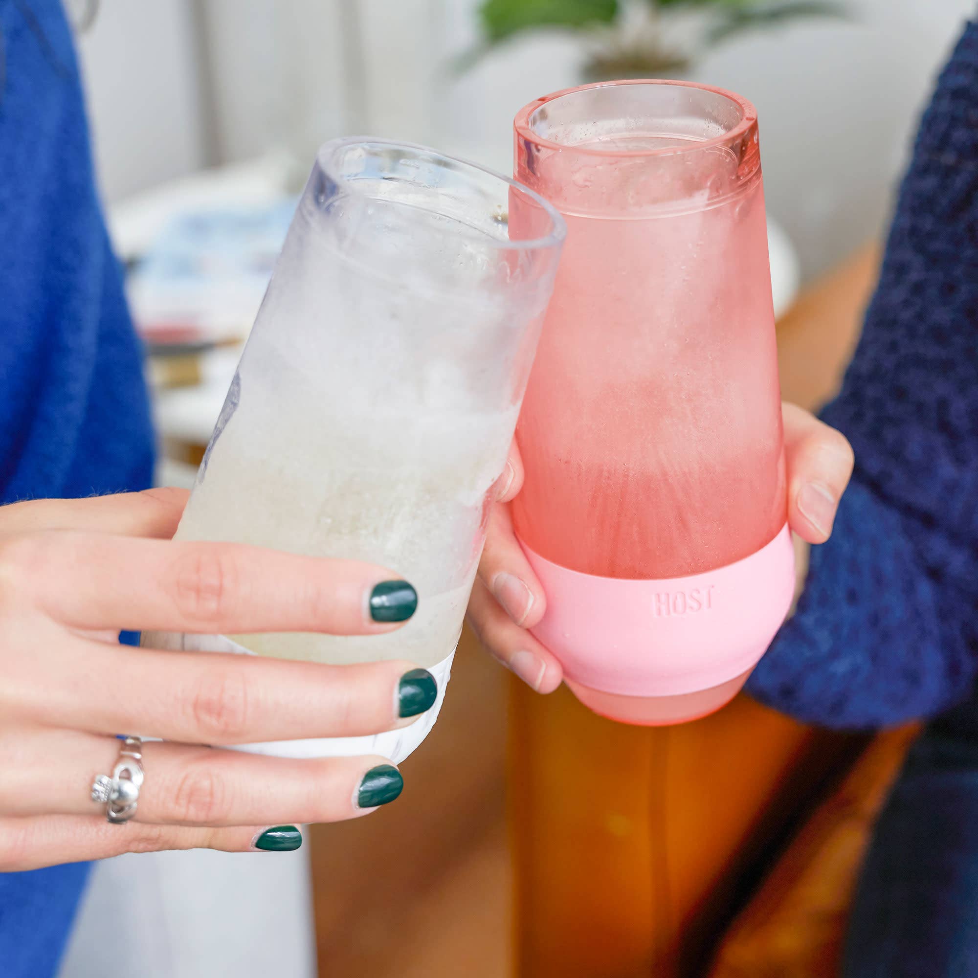 HOST - Vente Verres à vin - Coupes de refroidissement Champagne FREEZE™ en teinte rose, ensemble de 23