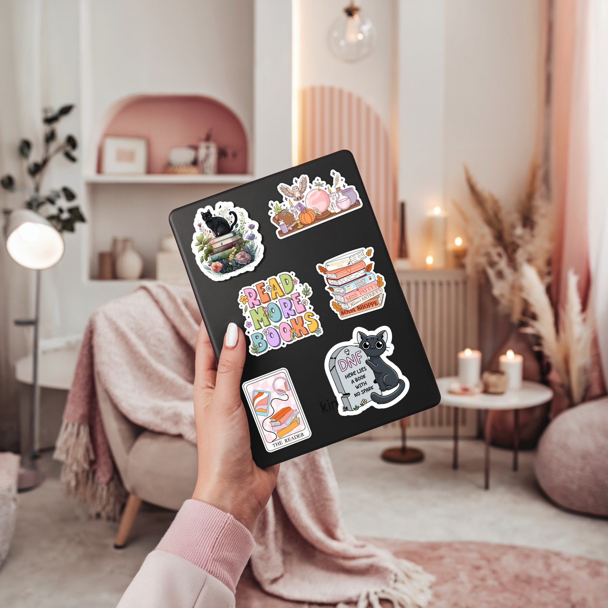 Indie Heart Studio - Wholesale Sticker - DNF Graveyard Cat Sticker – Bookish Halloween, Glossy Vinyl3