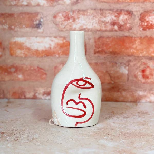 High crafty - Wholesale Vase - Red Oudm Bottle Vase — Handcrafted Moroccan Ceramic with Yel1