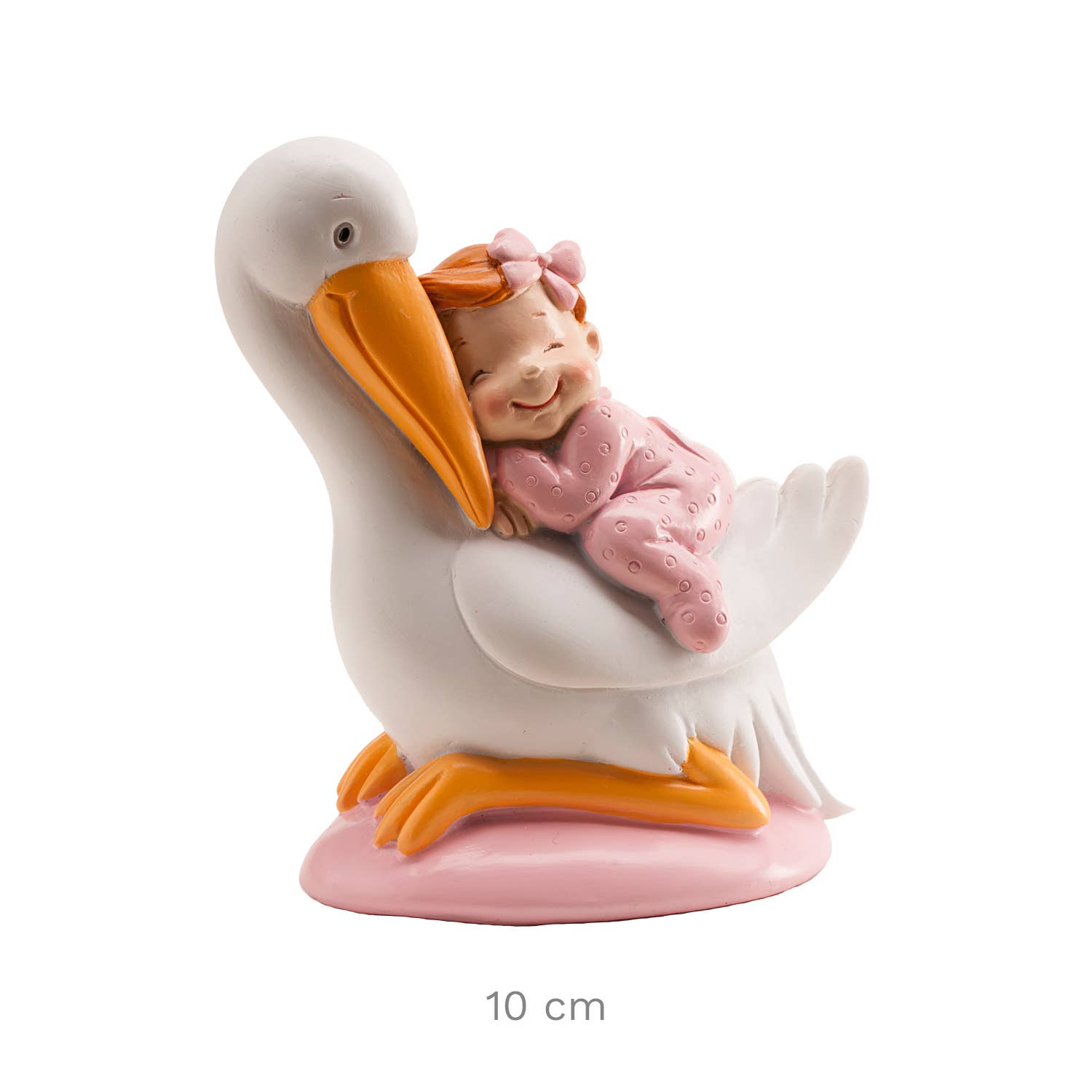 dekora - Wholesale Decorative Figurine - 4 PINK SLEEPING STORK 10CM1