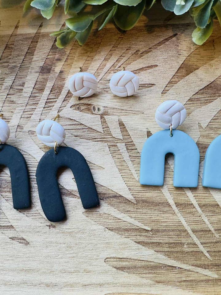 Volleyball Collection Handmade Clay Earrings for wholesale by KBH CREATIONS
