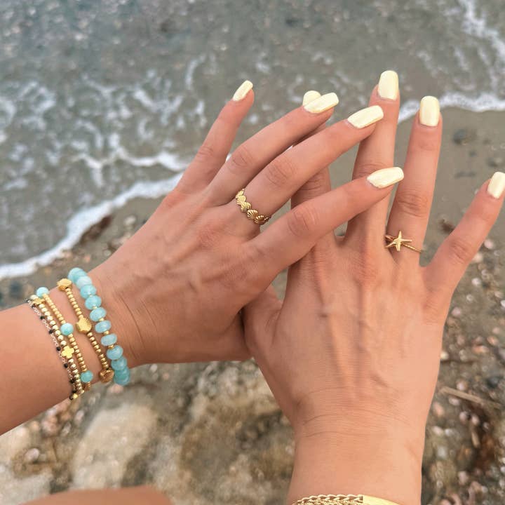 Salt & June - Wholesale Beaded Bracelet - Gold Seashell Beaded Bracelet6