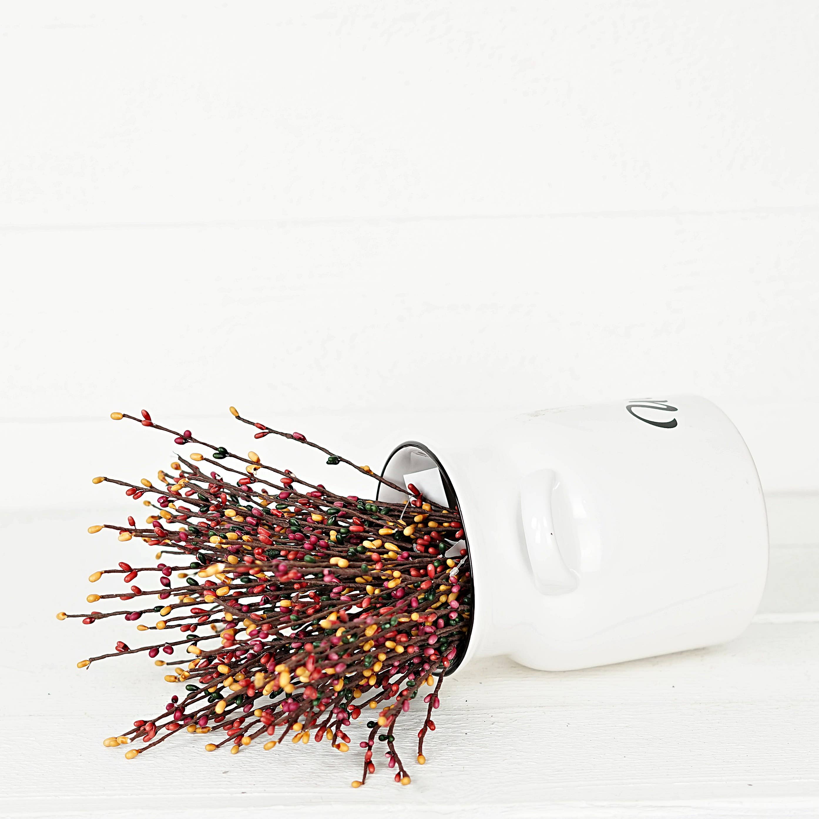 Impressive Enterprises, Inc. - Wholesale Artificial Flowers - ISB13800HAR- 12in Pip Berry Pick-Harvest Mix-6