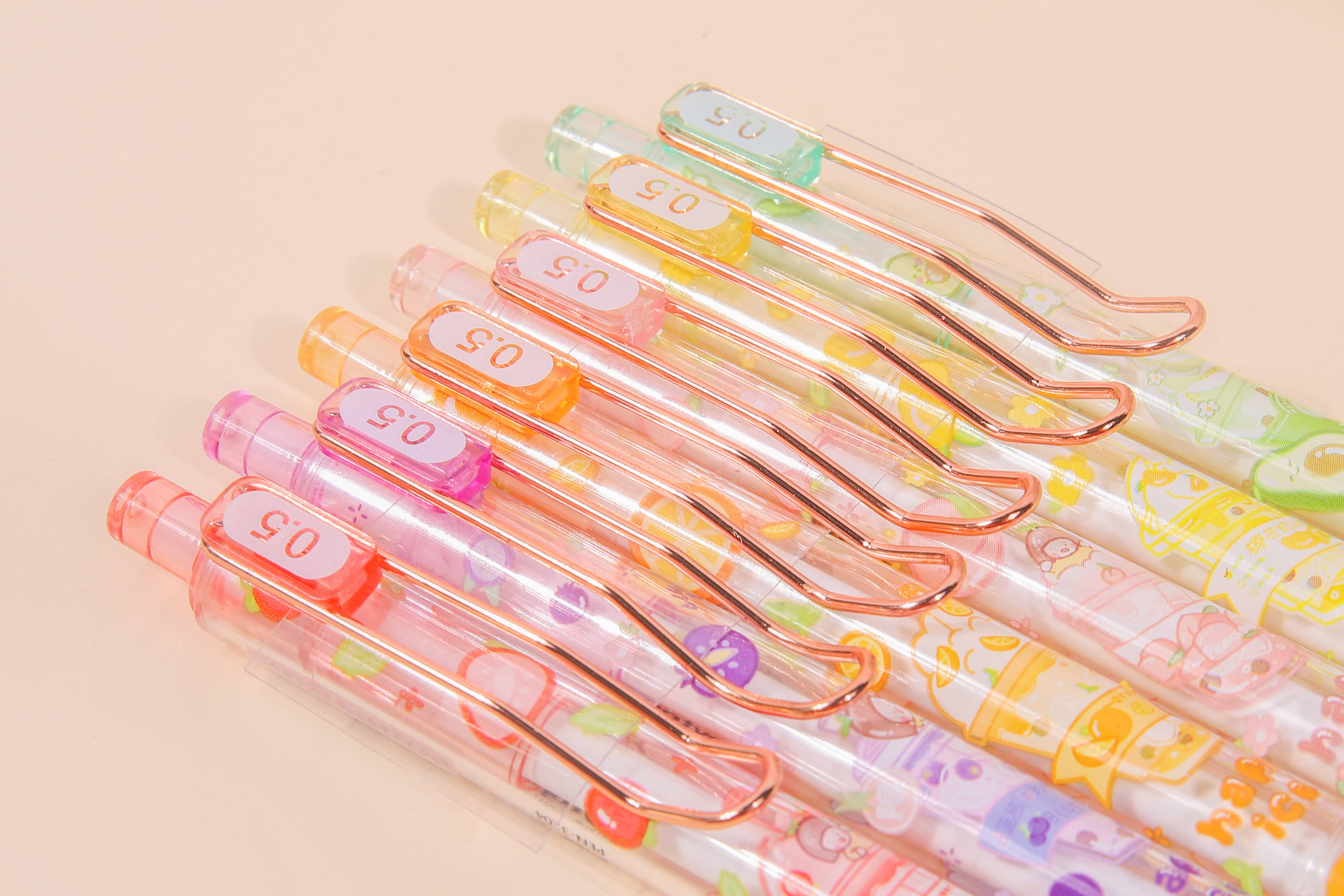 Yenzee Stationery – wholesale Pennor – Set med gelpennor Ice Tea svart bläck2