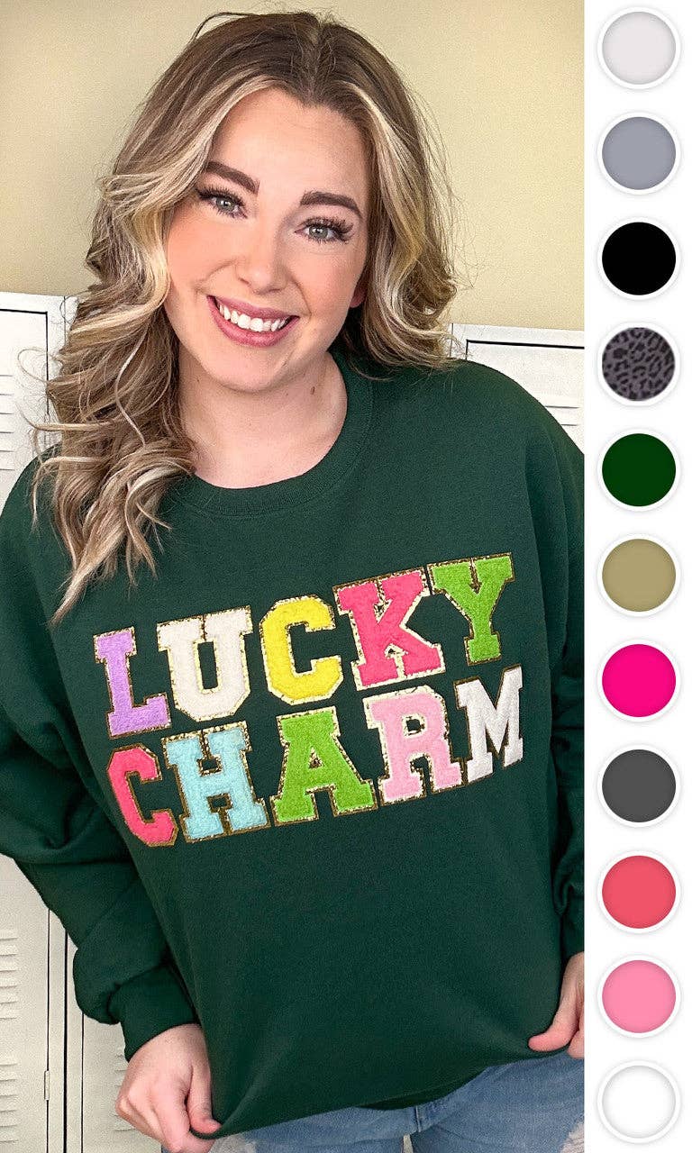 Sugar Stitch - Wholesale Sweatshirt - Women's - Ideal Chenille Lucky Charm Adult Sweatshirt