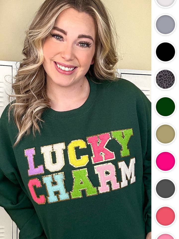 Sugar Stitch - Wholesale Sweatshirt - Women's - Ideal Chenille Lucky Charm Adult Sweatshirt0