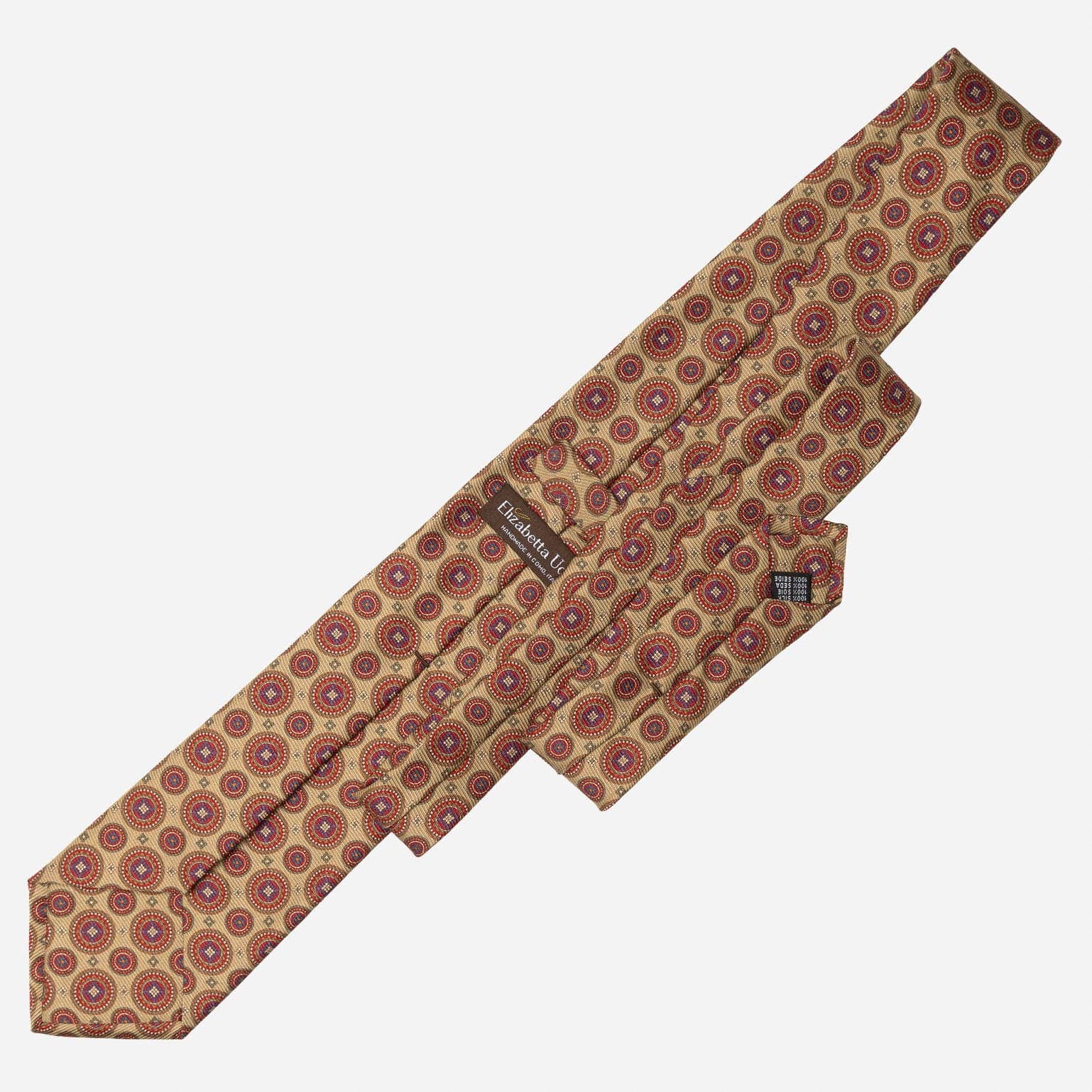 Elizabetta Made in Italy USA – wholesale Necktie – Men’s – Farnese- Printed Madder Silk Tie - Sage Green6