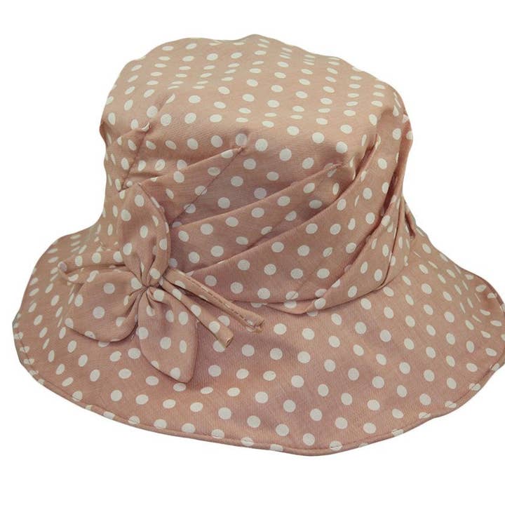 4017 Cappello a Tesa Pieghettato con Pois Decorativi per la vendita all'ingrosso da parte di Jeanne Simmons Accessories