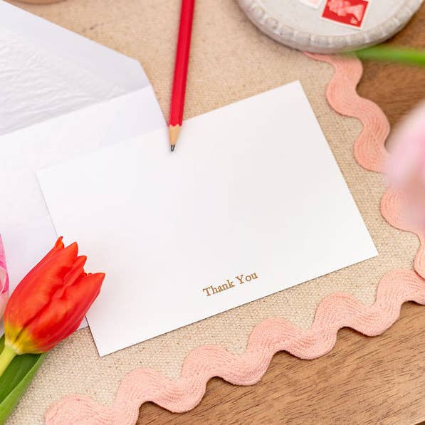 Boktryck Tack Guld Färg Präglad Kort för wholesale av Sjstationery