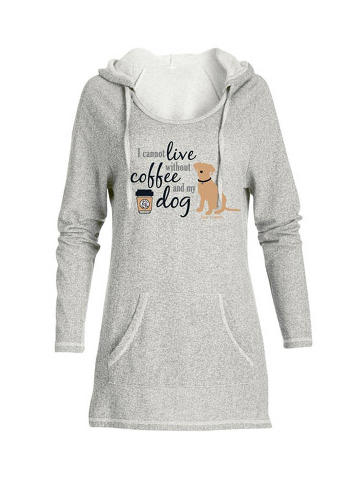 Felpa con cappuccio: Non posso vivere senza caffè e il mio cane per la vendita all'ingrosso da parte di Dog is Good
