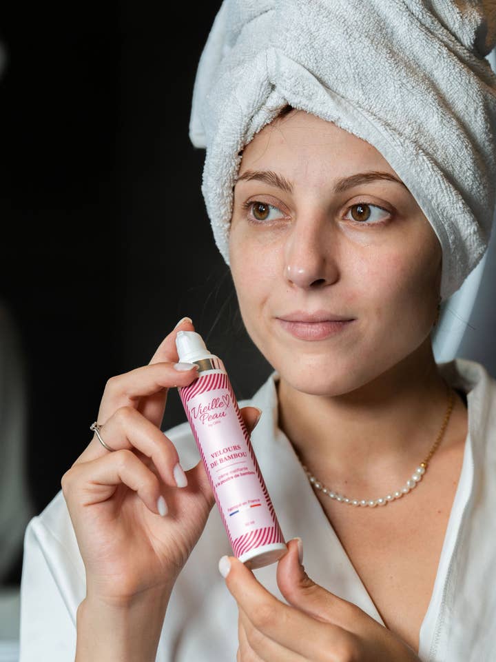 VELOURS DE BAMBOU - Crème visage matifiante à la poudre de bambou 50ml pour la vente par Vieille Peau By Célia