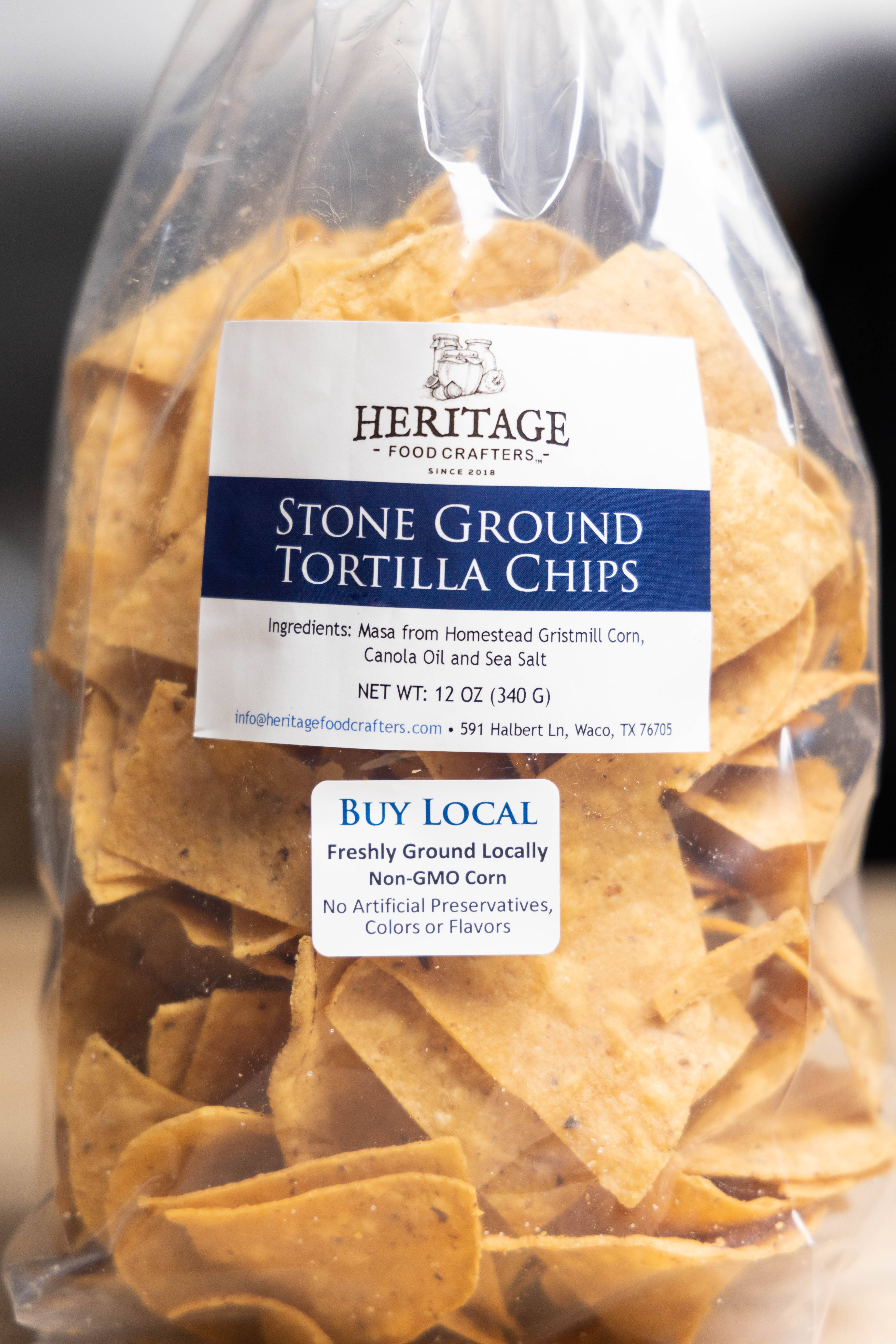 Heritage Food Crafters - Wholesale Chips - Stone-Ground White Corn Tortilla Chips - 12oz1