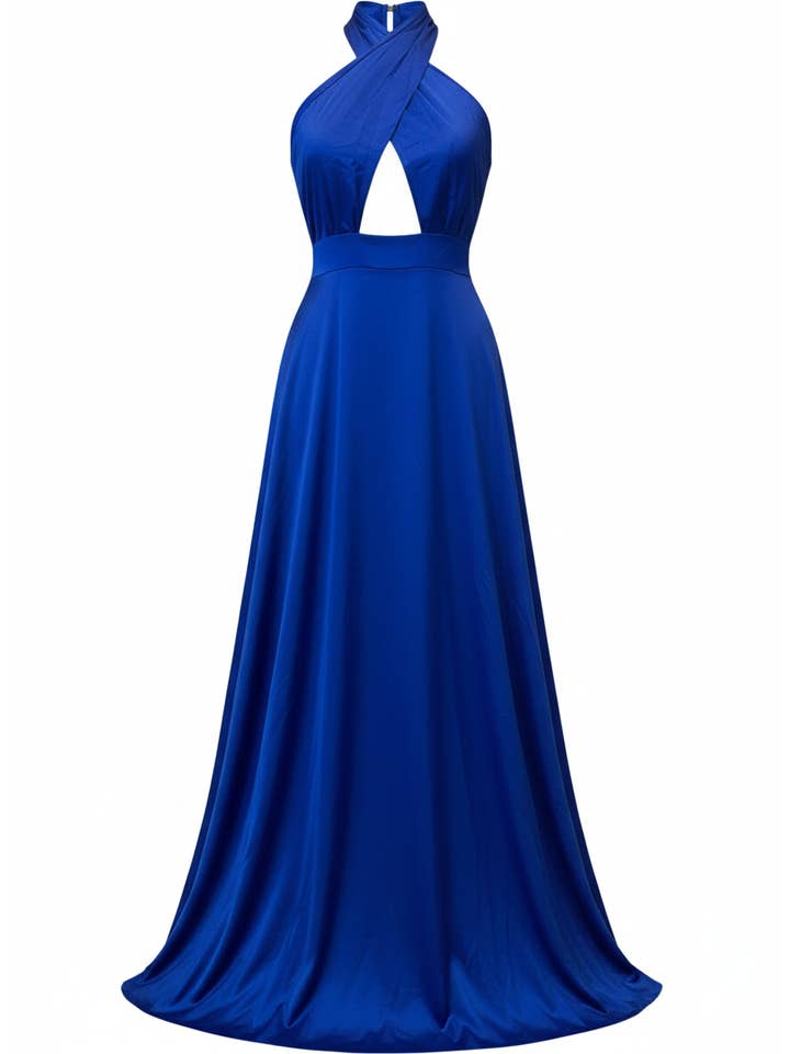 ELECTRIC BLUE LONG DRESS 50785 for wholesale on Faire1