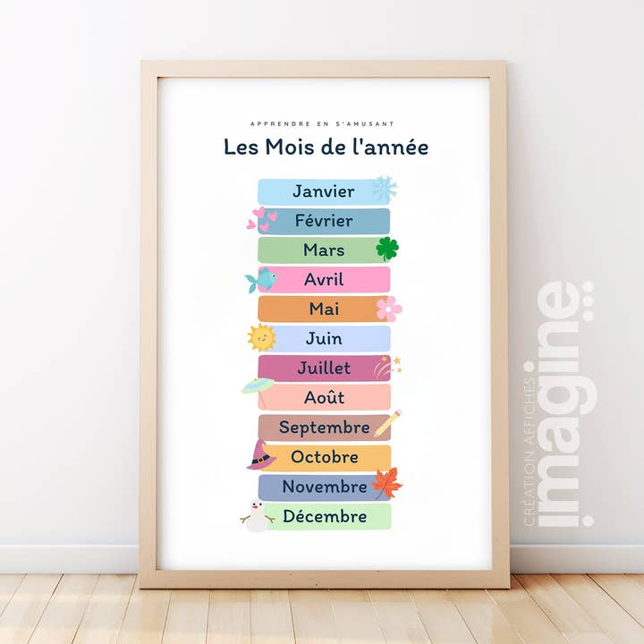 Conheça os cartazes dos meses do ano por atacado de Imagine affiche