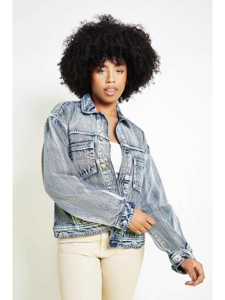 JMOJO UK Limited – wholesale Jeansjackor – Dam – OVERSIZE JEANSJACKA - BLUE WASH