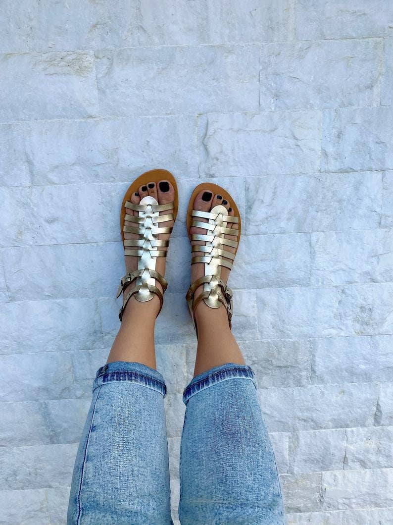 Christina Christi - Wholesale Sandals - Women's - Gladiator Leather Sandals, Gold Sandals, Greek Sandals5