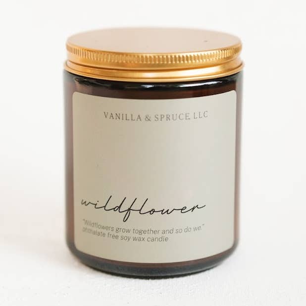 7 oz Candle - Wildflower for wholesale by Vanilla and Spruce, LLC