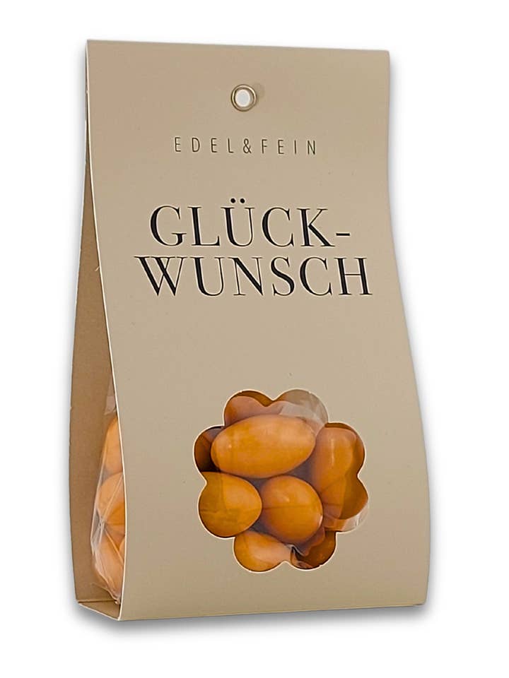 Congratulations - Edel & Fine - Chocolate Caramel Almond with M for wholesale by Feinkostina