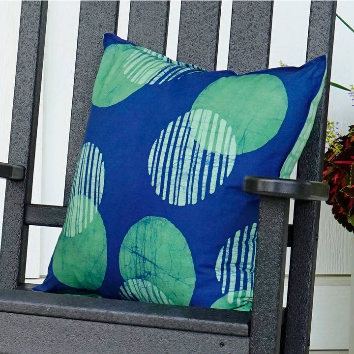 Pillow Cover: Eclipse - Green-Organic for wholesale by Global Mamas