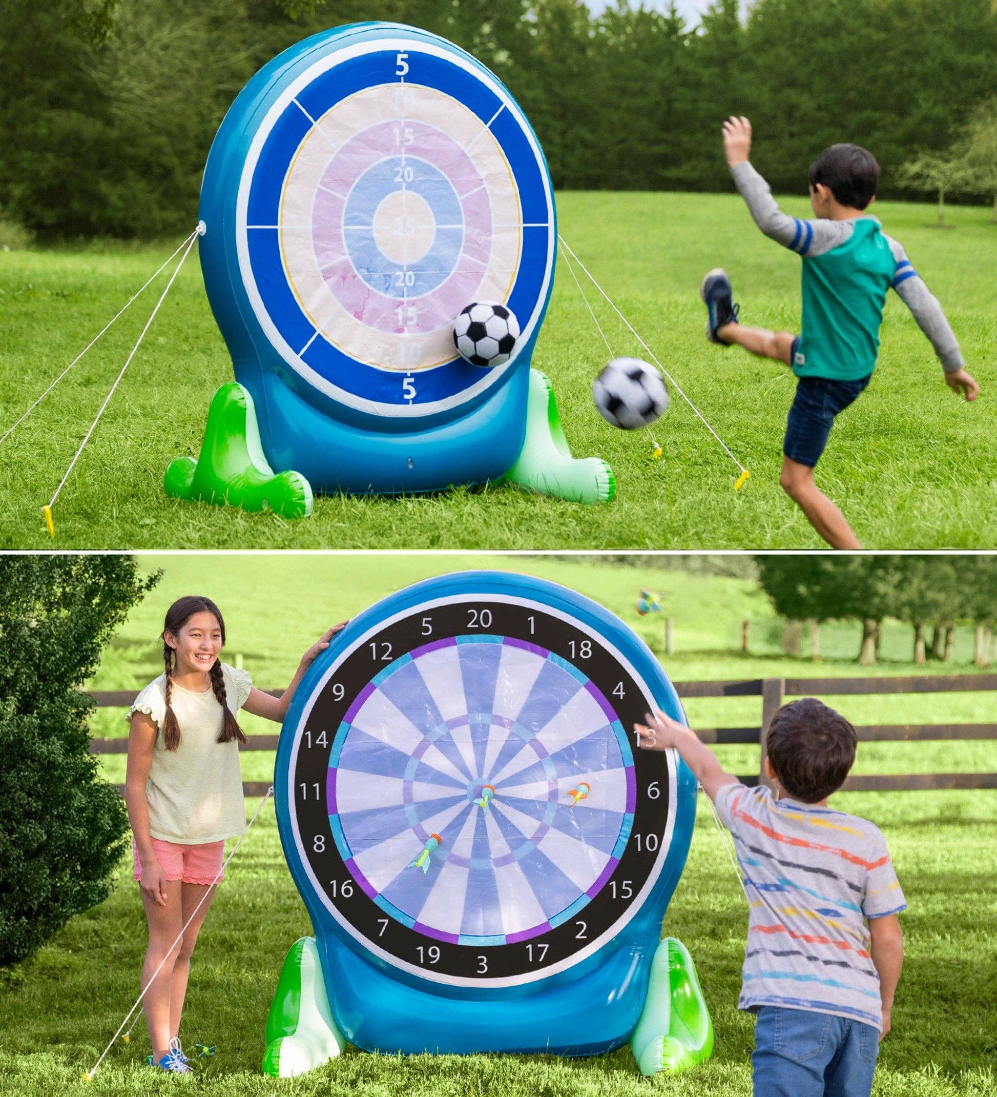 Hearthsong - Wholesale Sporting Game - Kids & Baby - Giant Inflatable 2-in-1 Darts & Soccer Set