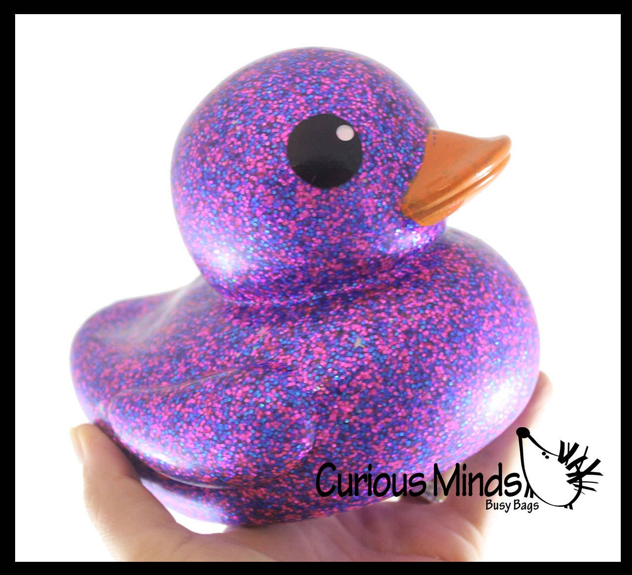 Curious Minds Toys - Wholesale Bath Toy - Baby - 1 Jumbo Glitter Rubber Ducks - Rubber Ducky Duckies - Cute N8