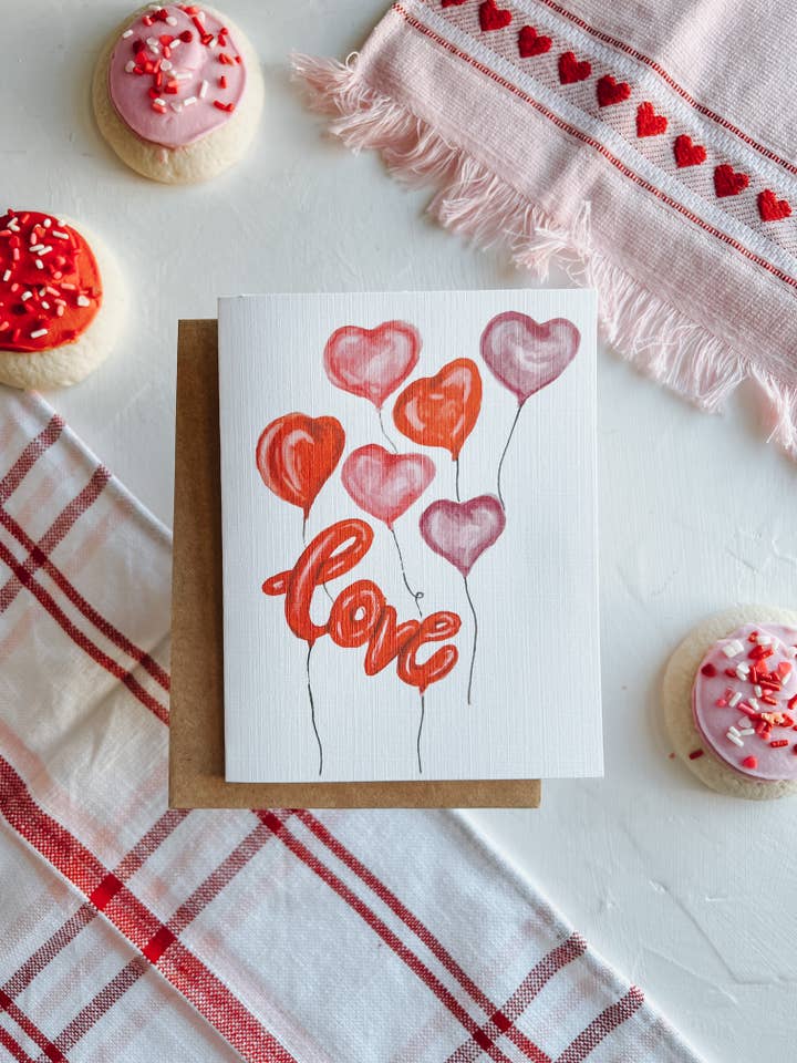 Valentine Kærlighed Balloner Lykønskningskort for engroshandel hos MacaelaMade