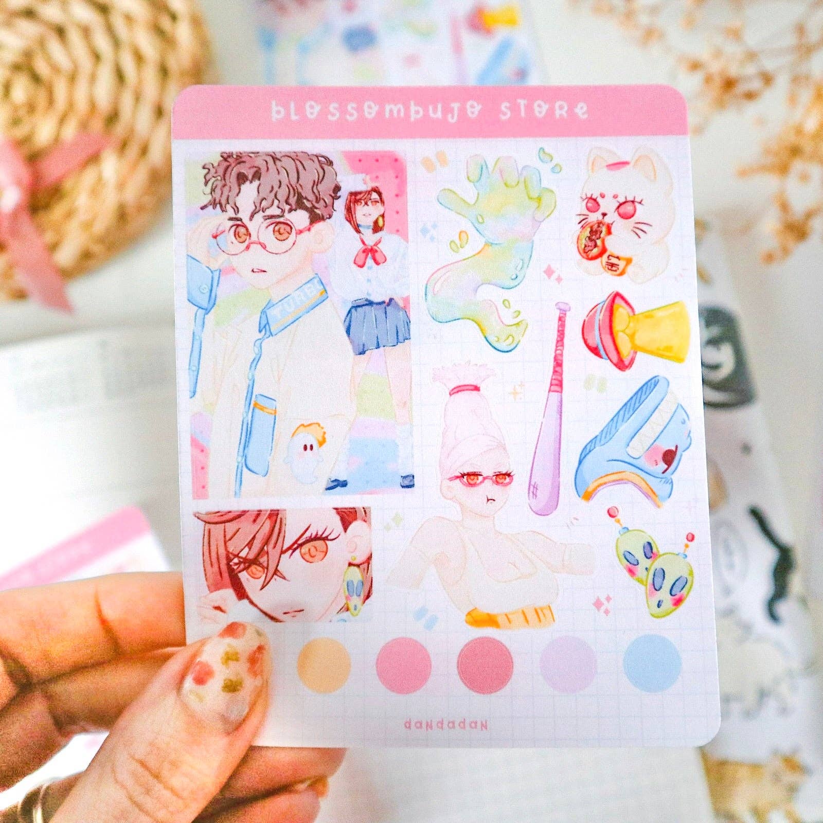 BlossomBujo Store - Vente Autocollant - Feuille d'autocollants - Dandadan3