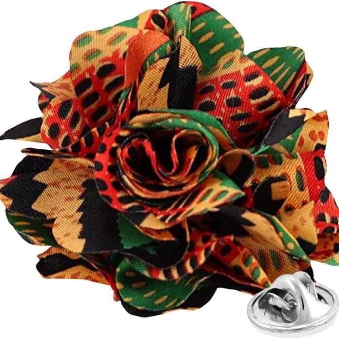 Classy Cufflinks – Engroshandel Reversnål/knap – Vittorio Vico Kente Blomster Reversnål