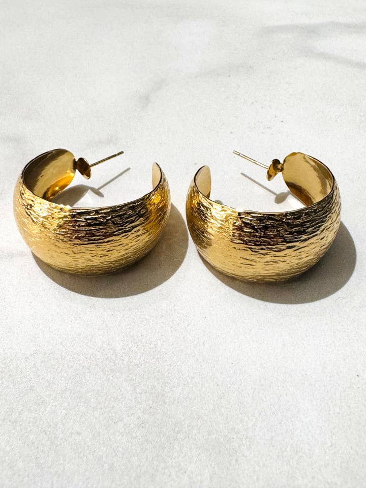 Vito Stainless Steel Thick Hoop Earrings for wholesale by Cassette Barcelona