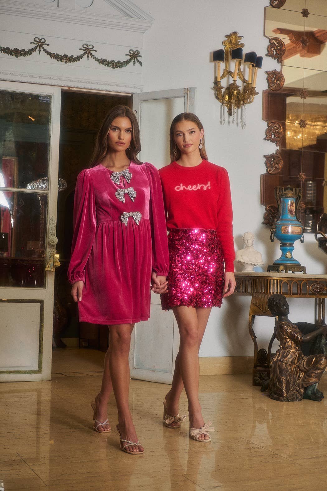 RedPink Courtney Cheers Pleated Sweater for wholesale on Faire5