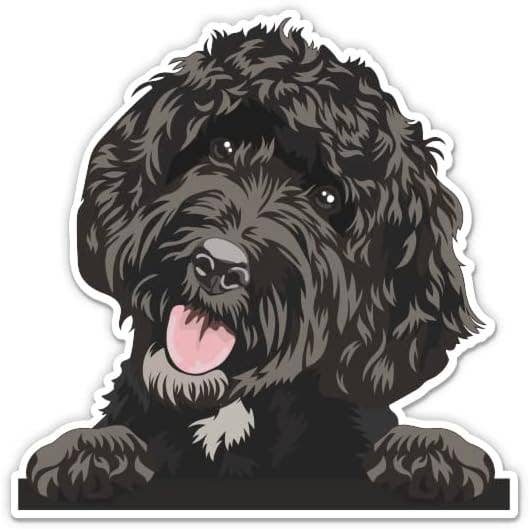 Autocollant imperméable noir Labradoodle Dog Mom pour la vente par Lyrical River Designs