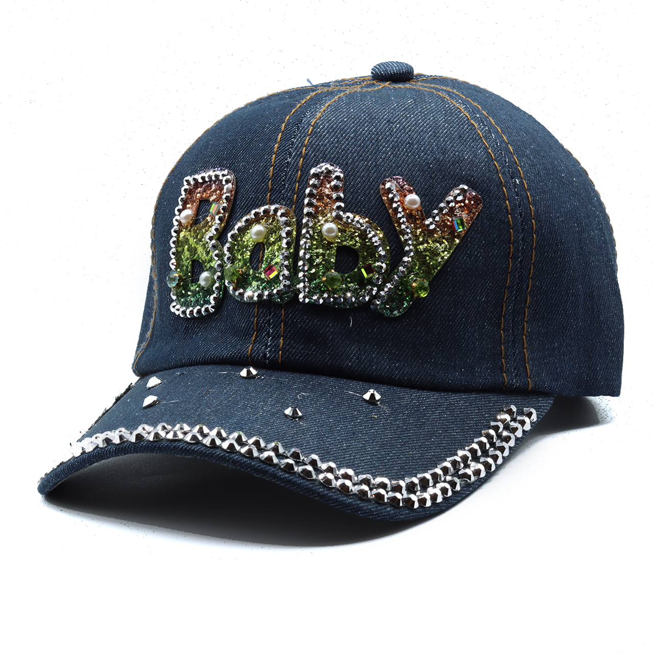 Selini New York - Wholesale Baseball Cap - Women's - 12pcs Assorted Bling Studs Cap - CP94ASST-A11