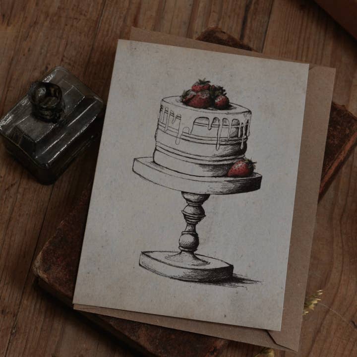 Brooke Marie - Wholesale Everyday Greeting Card - Summer Strawberry Cake Vintage Finish Card5